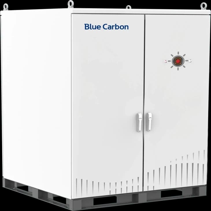 Blue Carbon 175kWh energy storage cabinet, front view